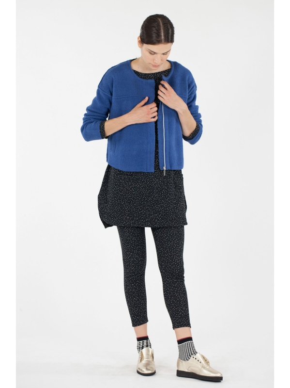 Cardigan corto in maglia con zip