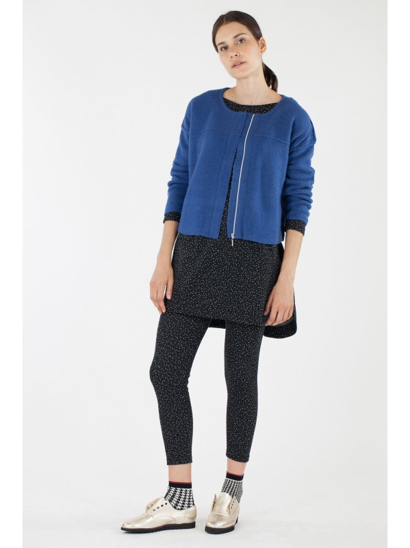 Cardigan corto in maglia con zip