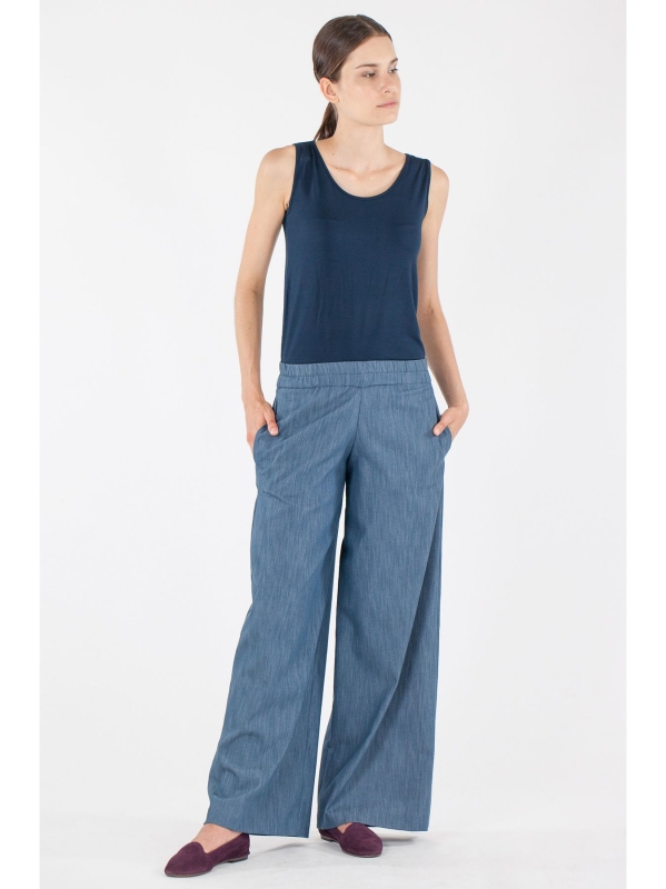 Pantalone clown in tessuto jeans stretch