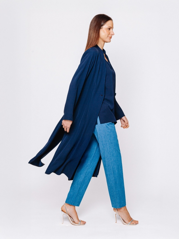 Twelve Months Martino Midali duster coat in flowing cady