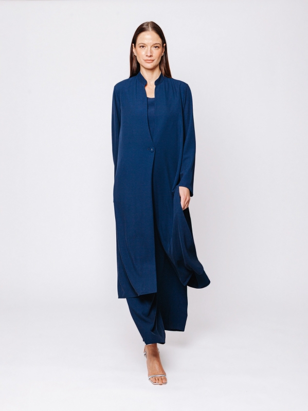 Twelve Months Martino Midali duster coat in flowing cady