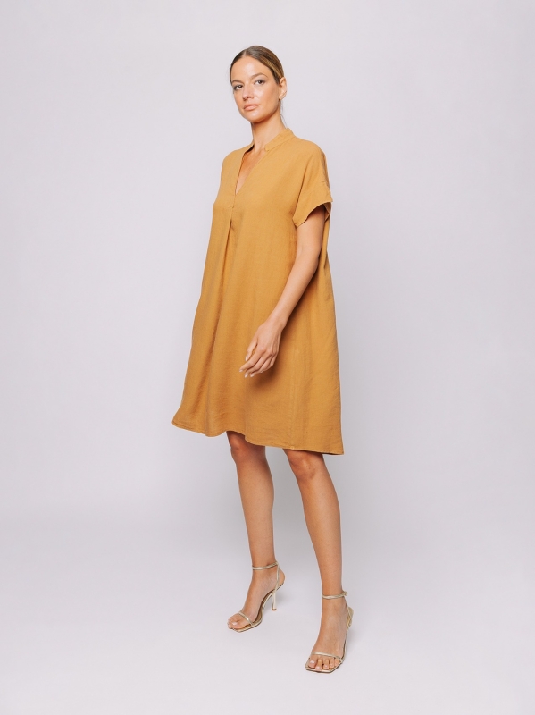 Mini dress in lino