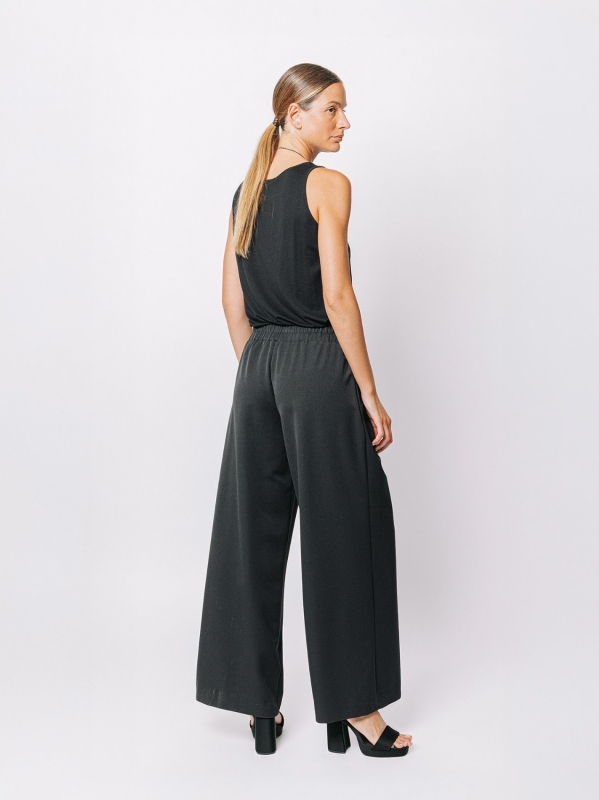 Pantalone palazzo in tessuto mano lana