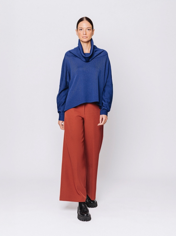 Maglia Boxy con Collo Morbido in Lana