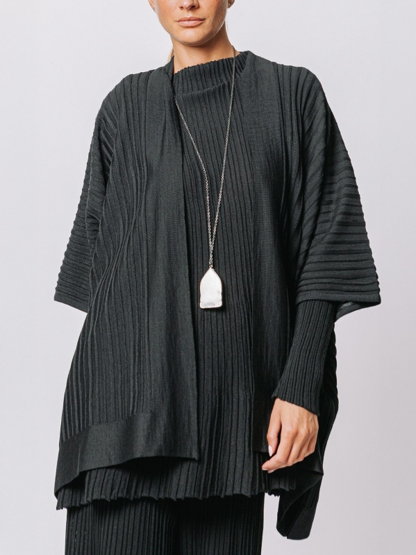 Maxi cardigan in filato misto lana