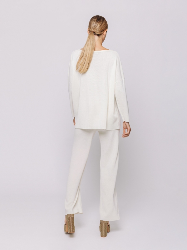Maxi maglia in filato misto lana