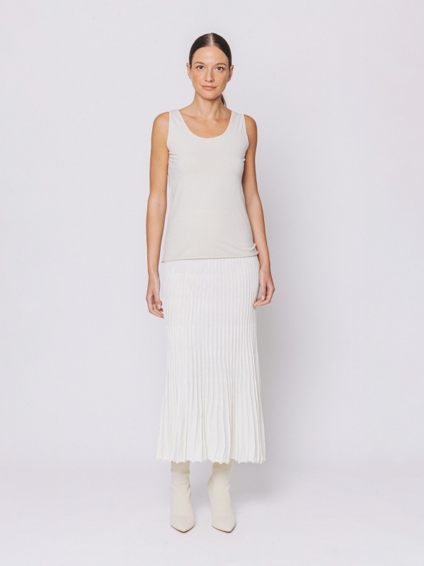 Gonna in maglia plissettata