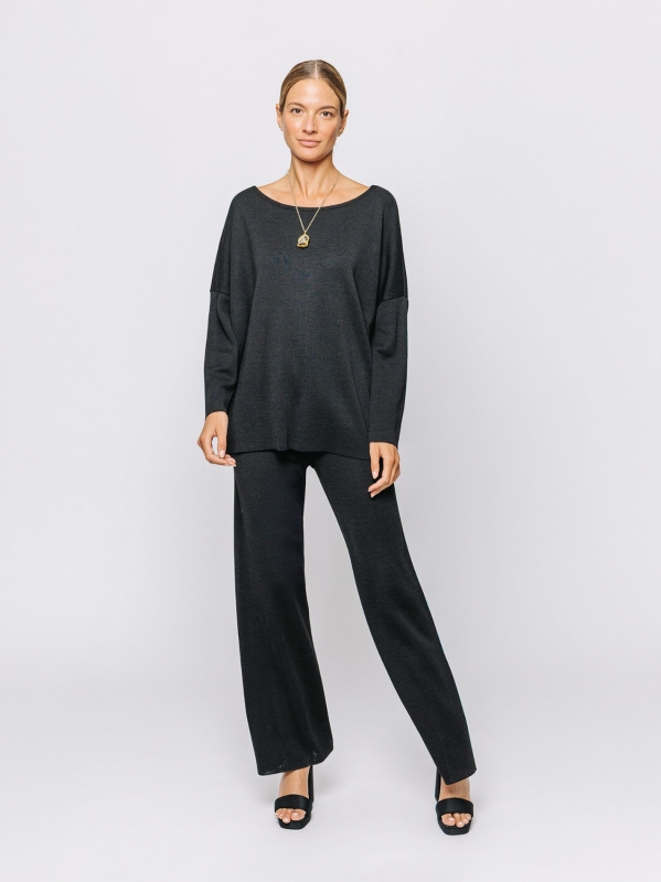 Maxi maglia in filato misto lana