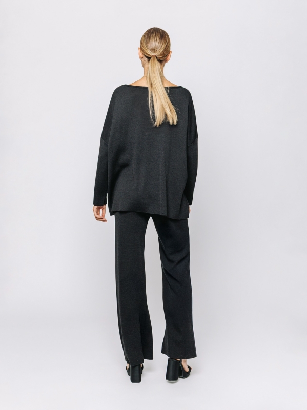Maxi maglia in filato misto lana
