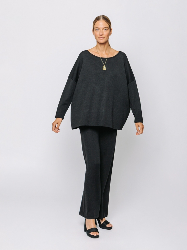 Maxi maglia in filato misto lana