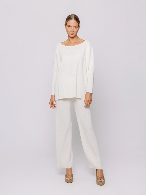 Maxi maglia in filato misto lana
