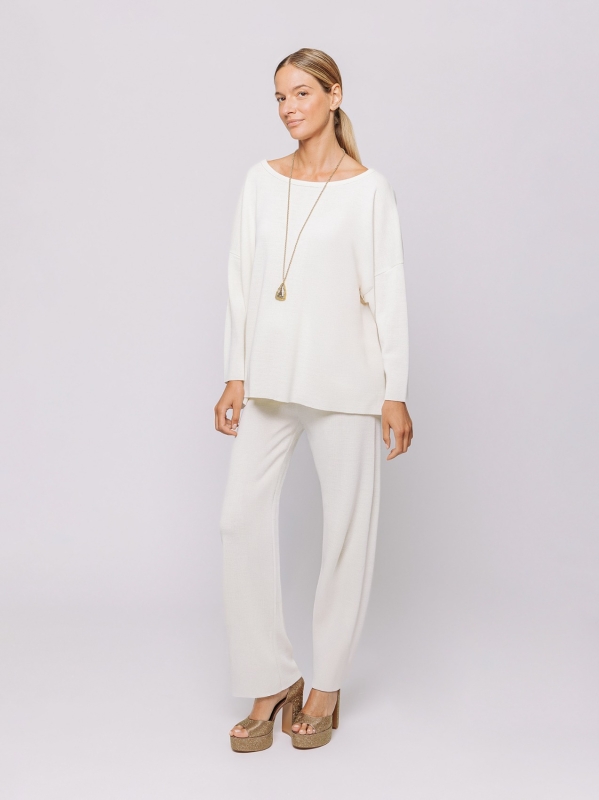 Maxi maglia in filato misto lana