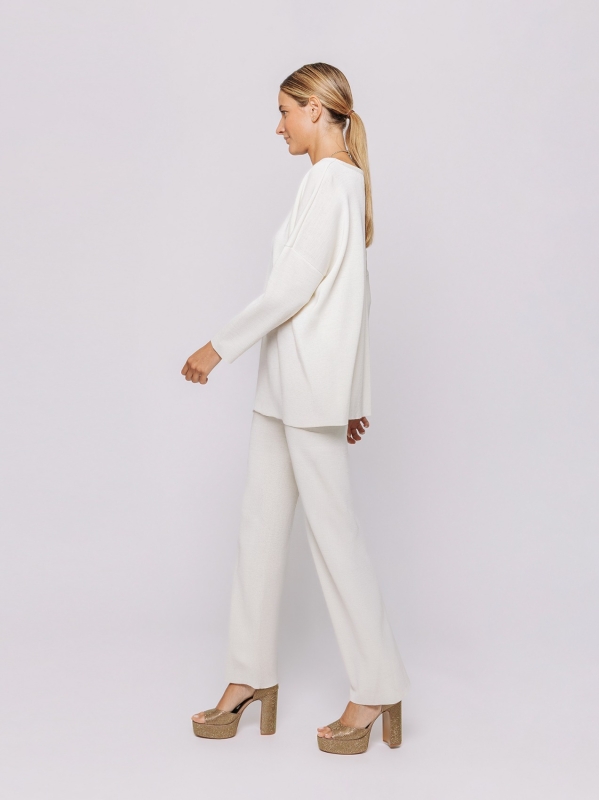 Maxi maglia in filato misto lana