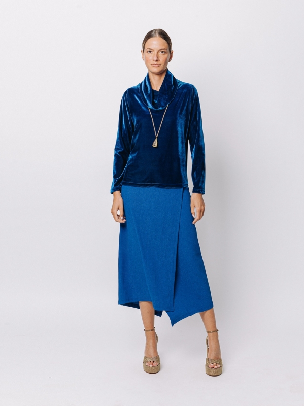 Maglia in velluto con collo ad anello