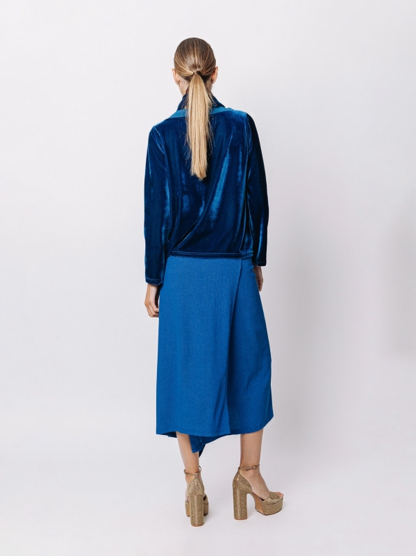 Maglia in velluto con collo ad anello