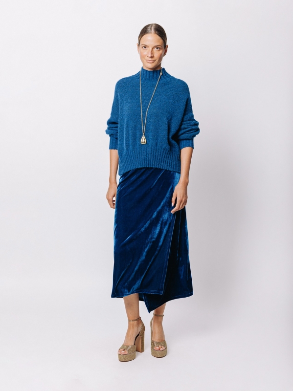 Gonna midi in velluto