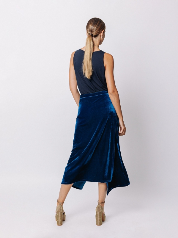Gonna midi in velluto