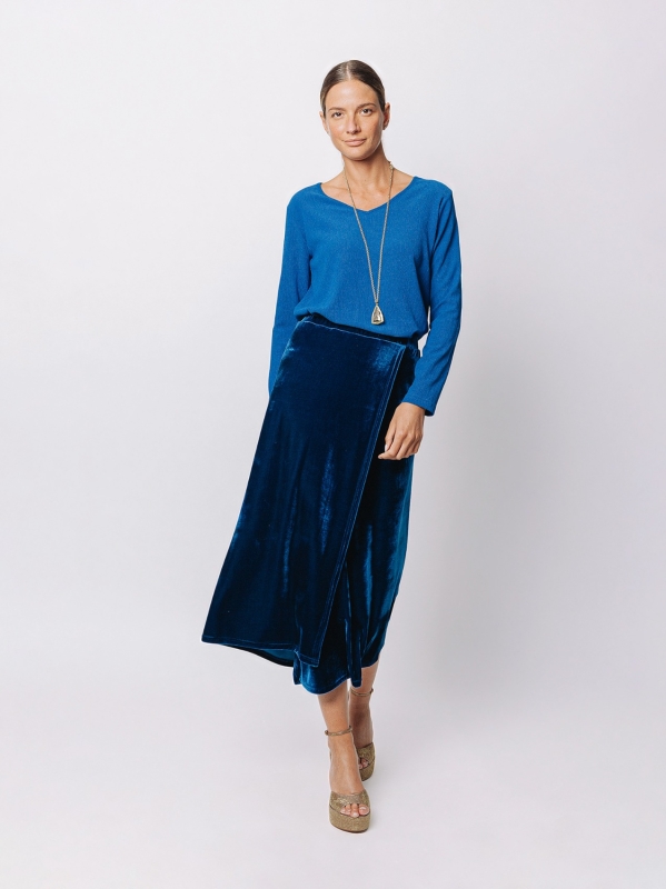 Gonna midi in velluto