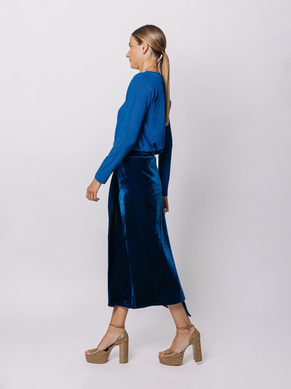 Gonna midi in velluto