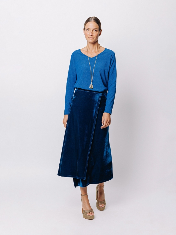 Gonna midi in velluto