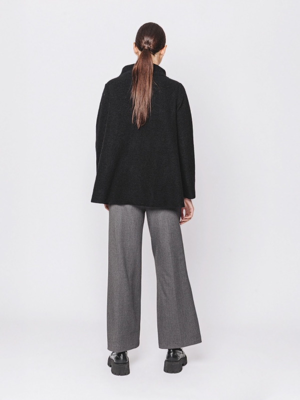 Flared jacket in boiled wool