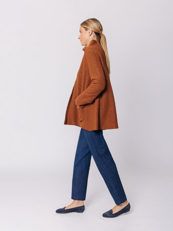 Giacca svasata in lana cotta