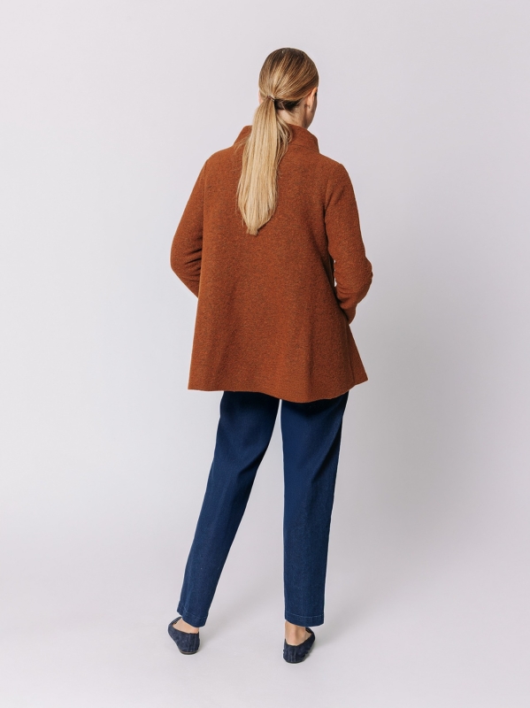 Giacca svasata in lana cotta