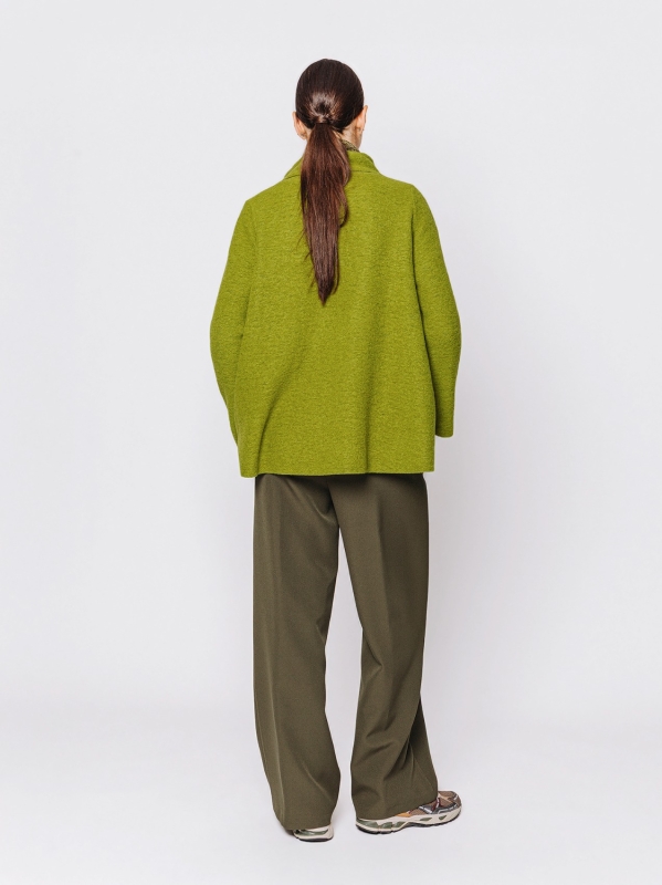 Giacca svasata in lana cotta