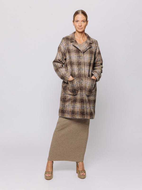 Cappotto a quadri in lana e alpaca | Martino Midali