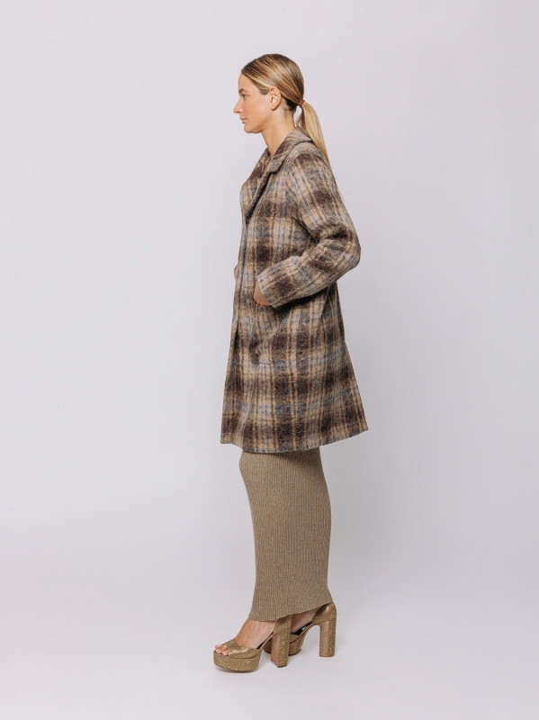 Cappotto a quadri in lana e alpaca | Martino Midali