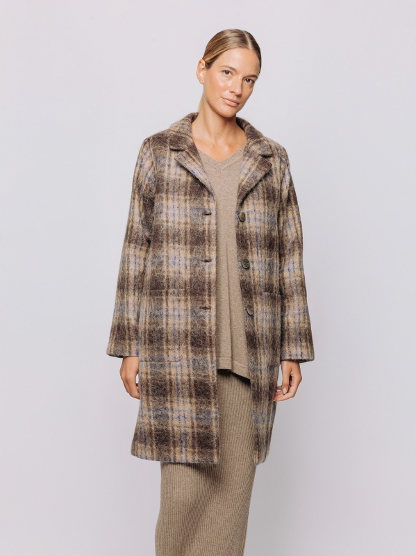 Cappotto a quadri in lana e alpaca | Martino Midali