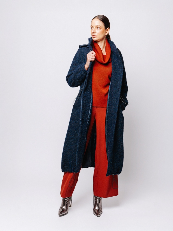 Parka lungo con cappuccio e coulisse | Martino Midali