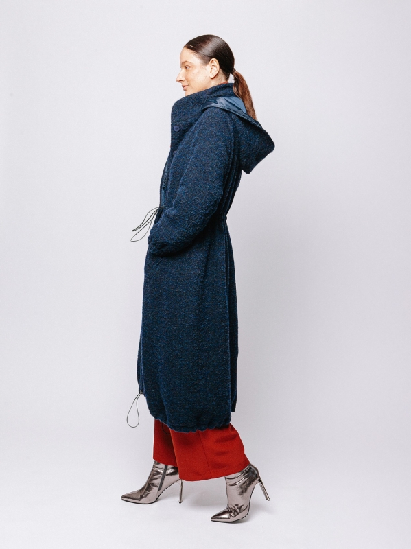 Parka lungo con cappuccio e coulisse | Martino Midali