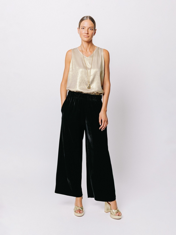 Pantalone palazzo in velluto