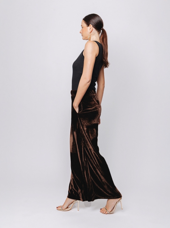 Palazzohose aus Samt