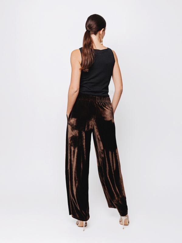 Pantalone palazzo in velluto