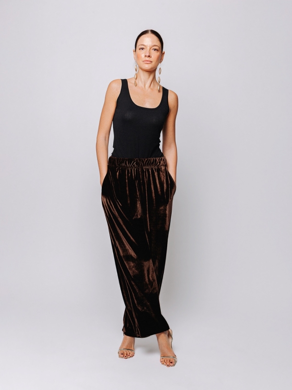 Pantalone palazzo in velluto