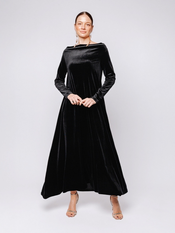 Abito lungo in velluto