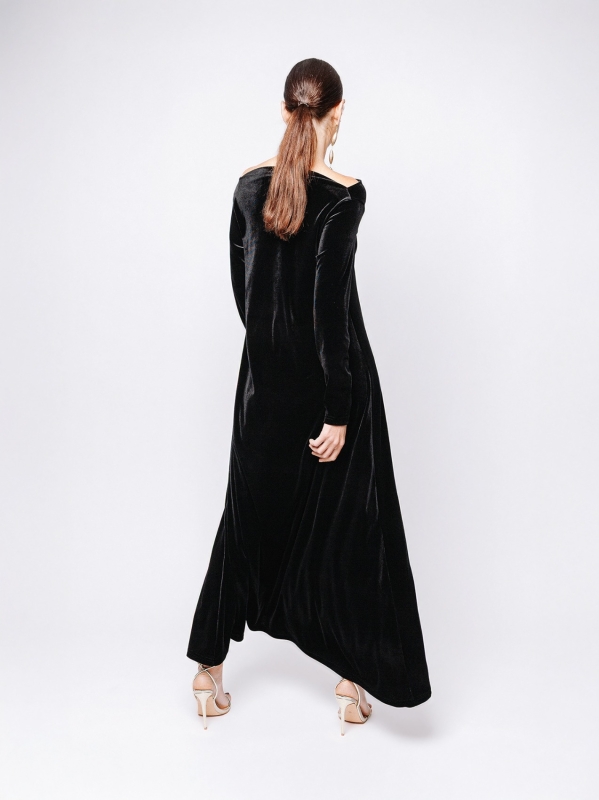 Abito lungo in velluto