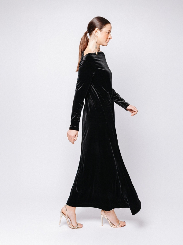 Abito lungo in velluto