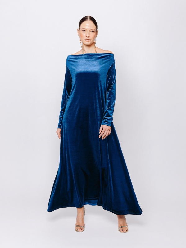 Abito lungo in velluto
