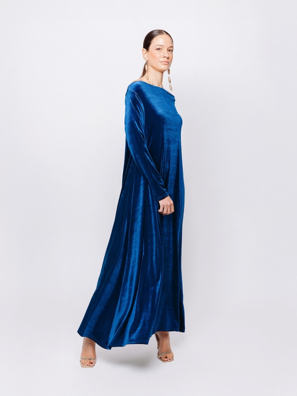 Abito lungo in velluto