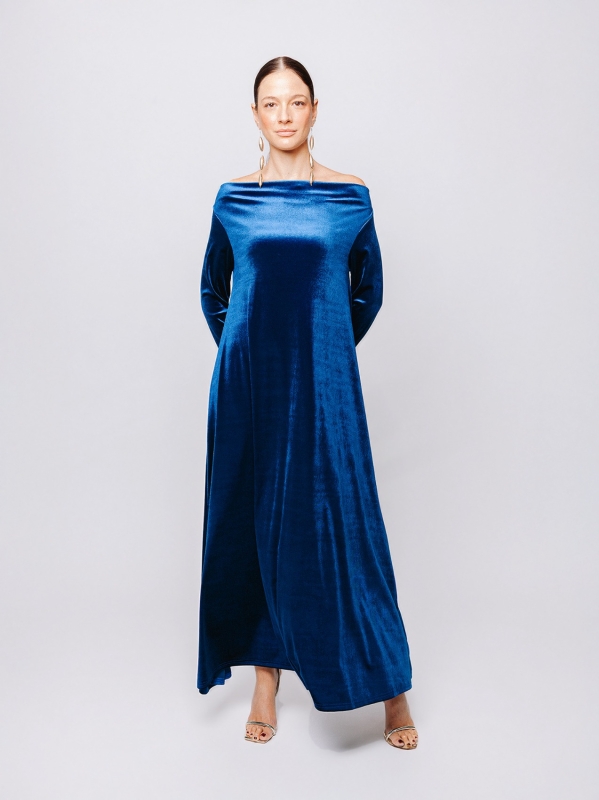 Abito lungo in velluto