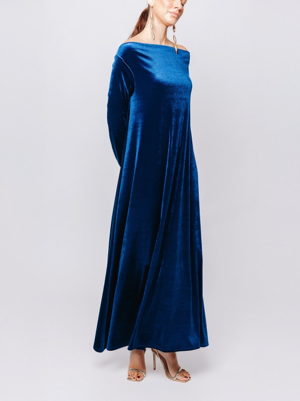 Abito lungo in velluto
