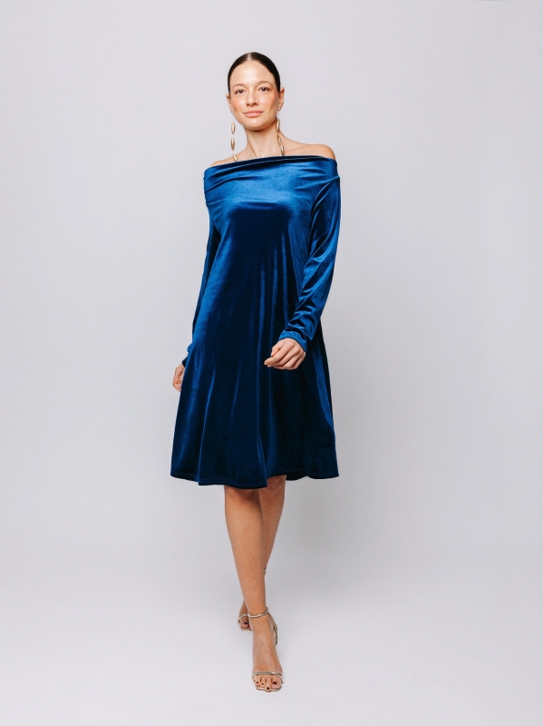 Abito midi in velluto