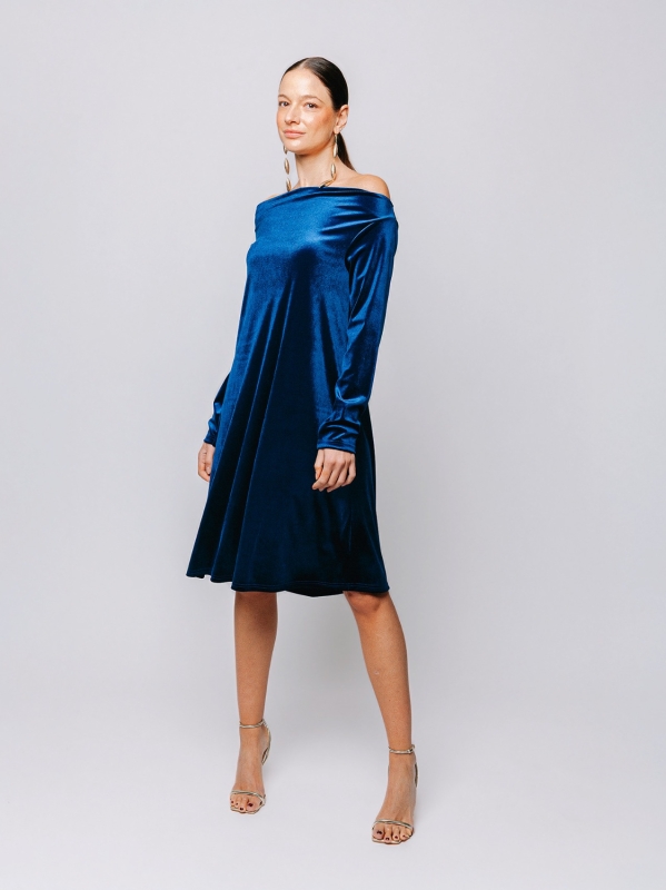 Abito midi in velluto