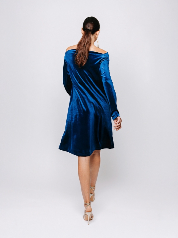 Abito midi in velluto