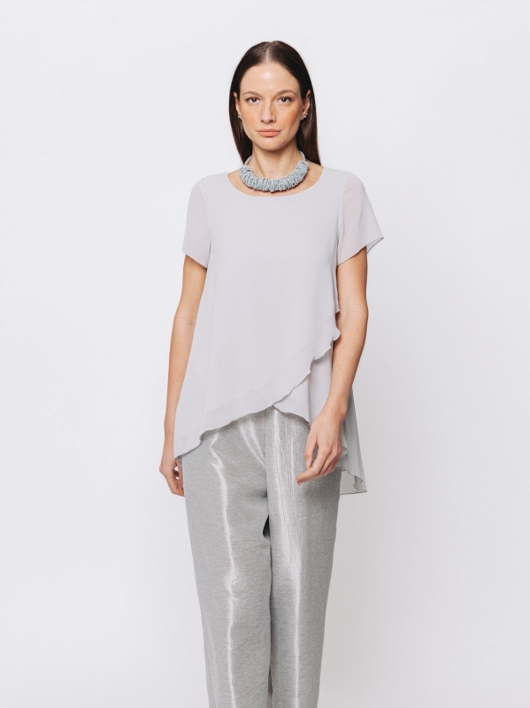 Top Asimmetrica in Chiffon