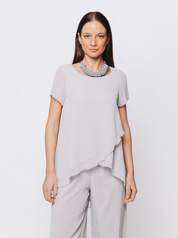 Top Asimmetrica in Chiffon