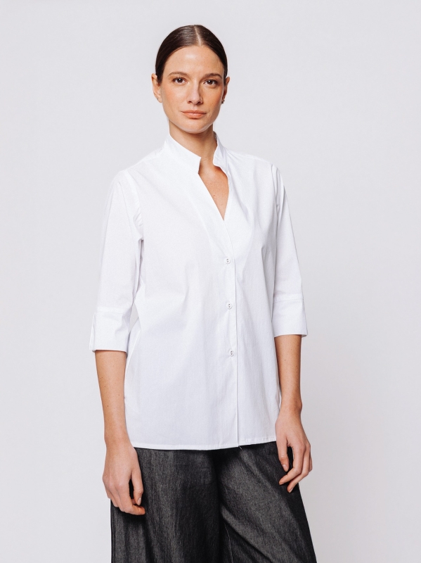 Camicia in popeline stretch